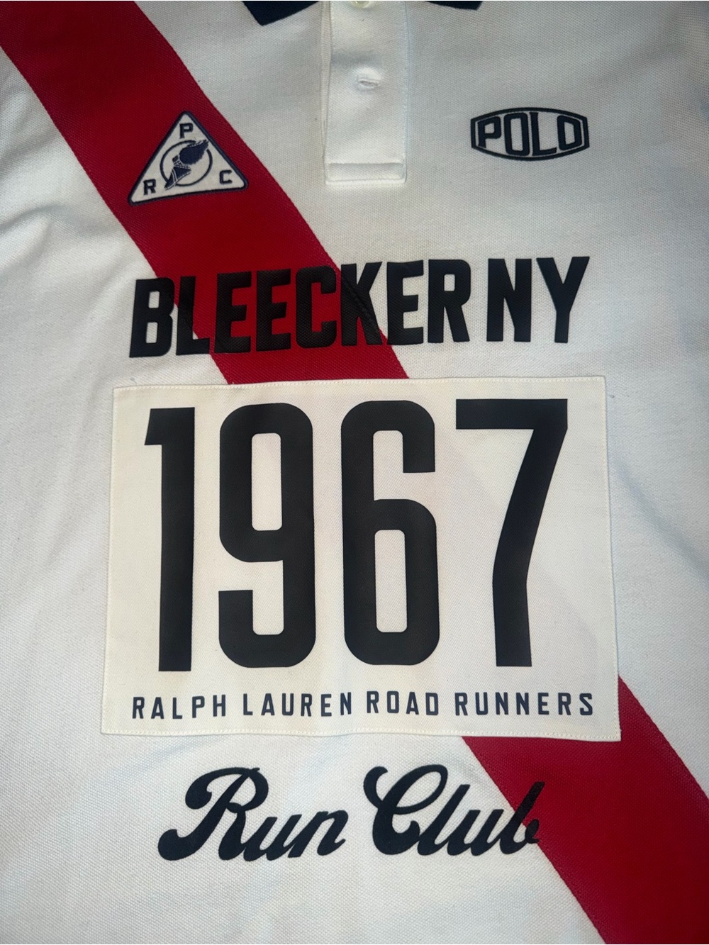 Polo by Ralph Lauren White, Navy & Red Bleecker NY 1967 Polo Shirt - Picture 2 of 4